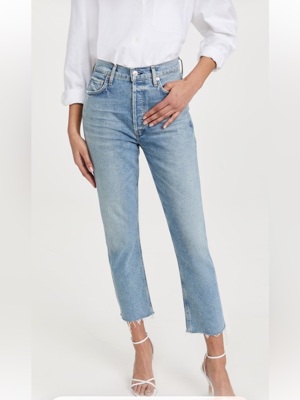 Citizens of Humanity Charlotte Crop Button-Fly Denim Cropped Jeans